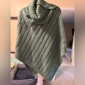 Green poncho sweater